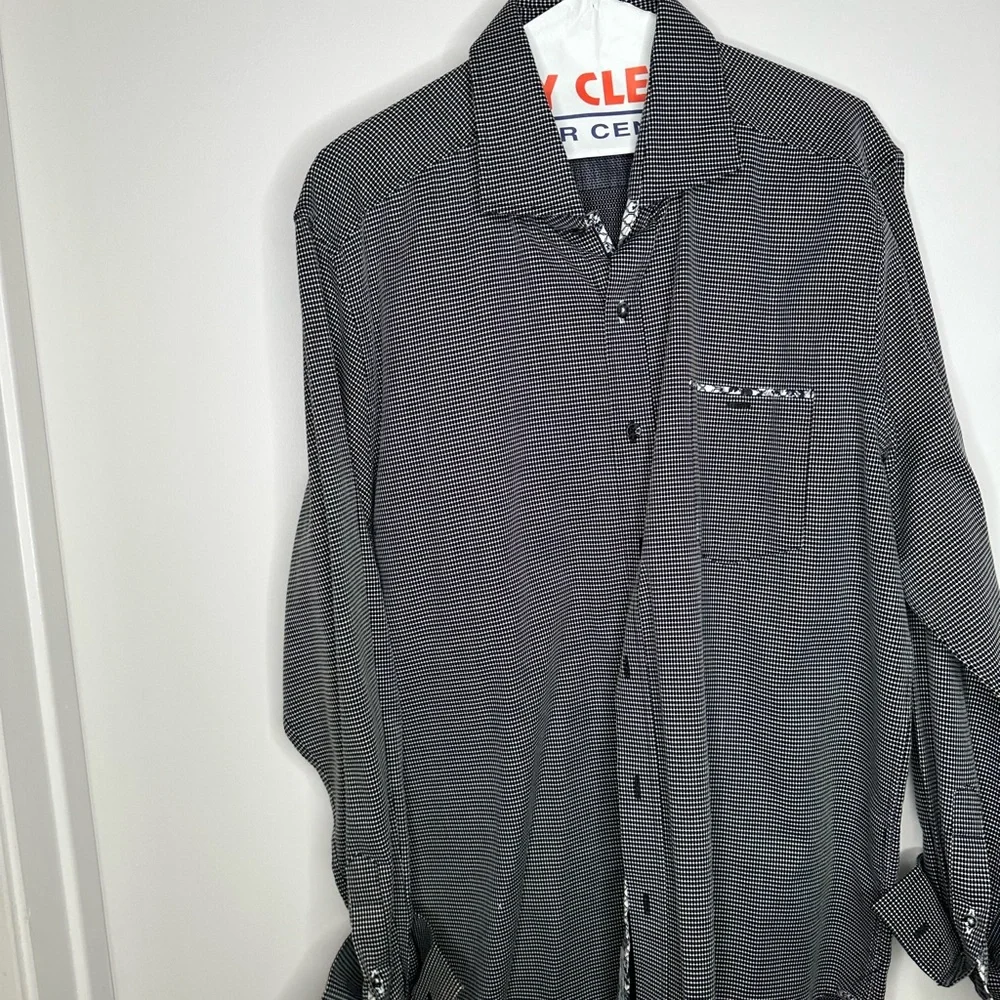 Robert Graham Modern Americana Men's XL Tailored Fit Black Dot Knowledge - Picture 3 of 10